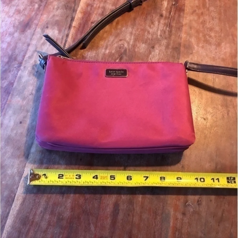 Kate Spade Jackson Triple Gusset Maroon Crossbody Bag
